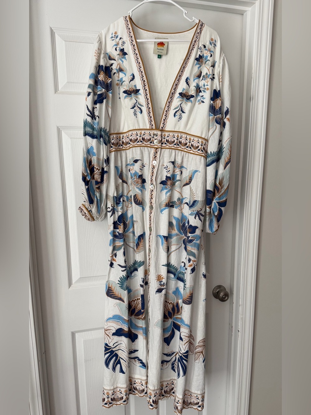 Farm Rio Linen Blend Maxi Dress XL - Picture 4 of 6